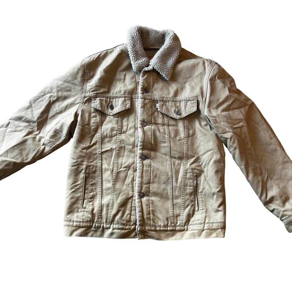 LEVI'S Men's Sherpa Trucker Jacket Size XL In Brown